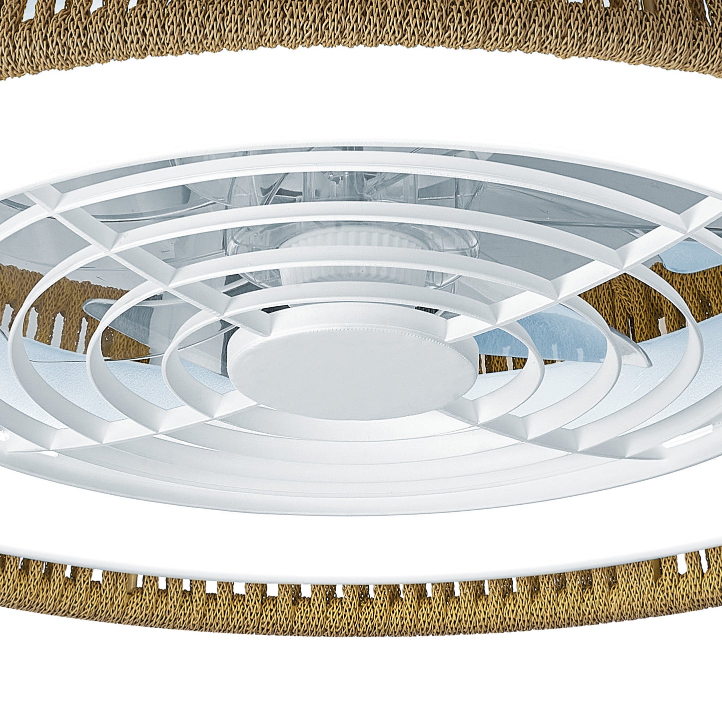 Polinesia Nautica Mini 55W LED Dimmable Ceiling Light With Built-In 25W DC Reversible Fan, Beige Oscu, 3800lm, 5yrs Warranty by Mantra