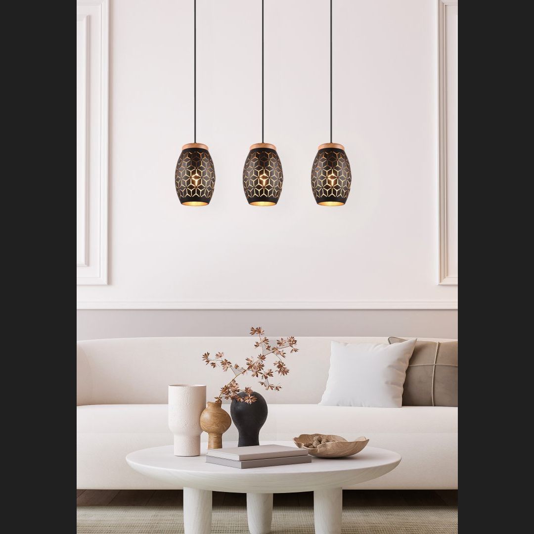 Bidar - Pendant - Black - Gold - Reality