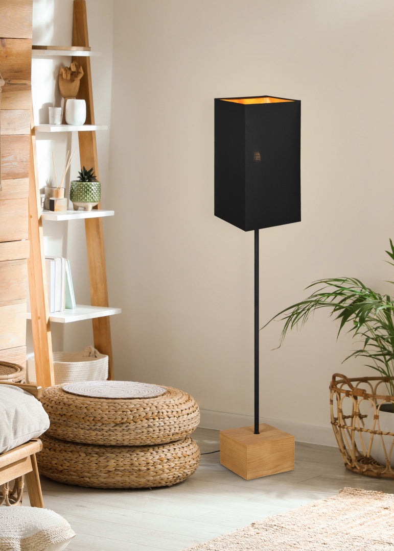 Woody - Floor lamp - Black - Gold - Reality
