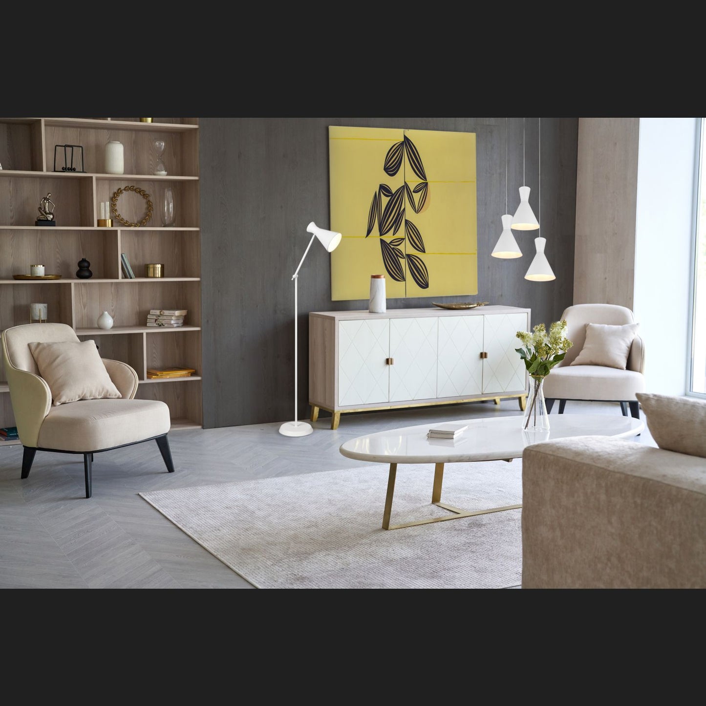 Enzo - Floor lamp - White Matt - Reality