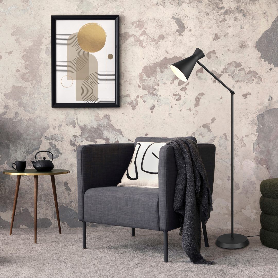 Enzo - Floor lamp - Black Matt - Reality