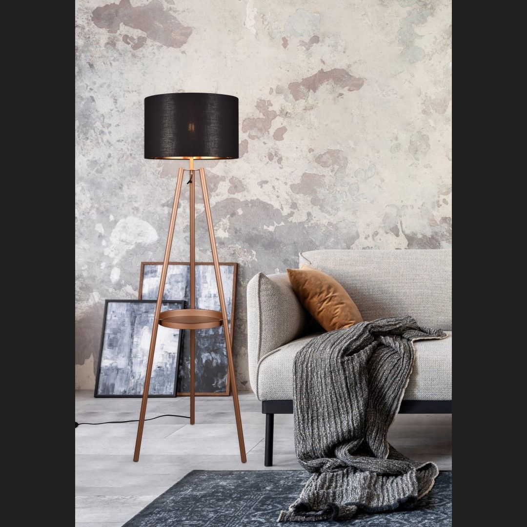 Colette - Floor lamp - Black - Gold - Reality