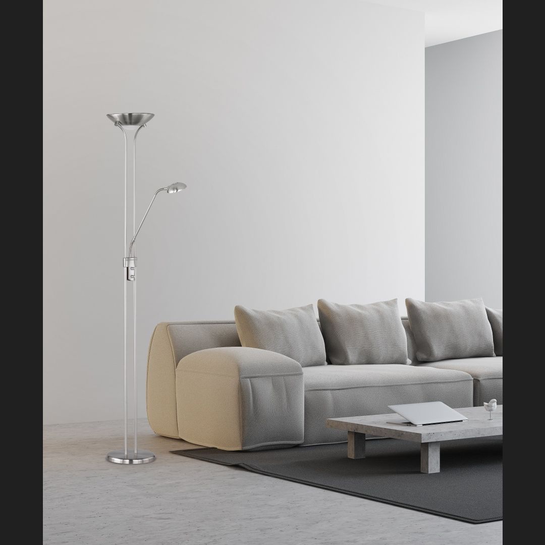 Spock - Floor lamp - Nickel Matt - Reality