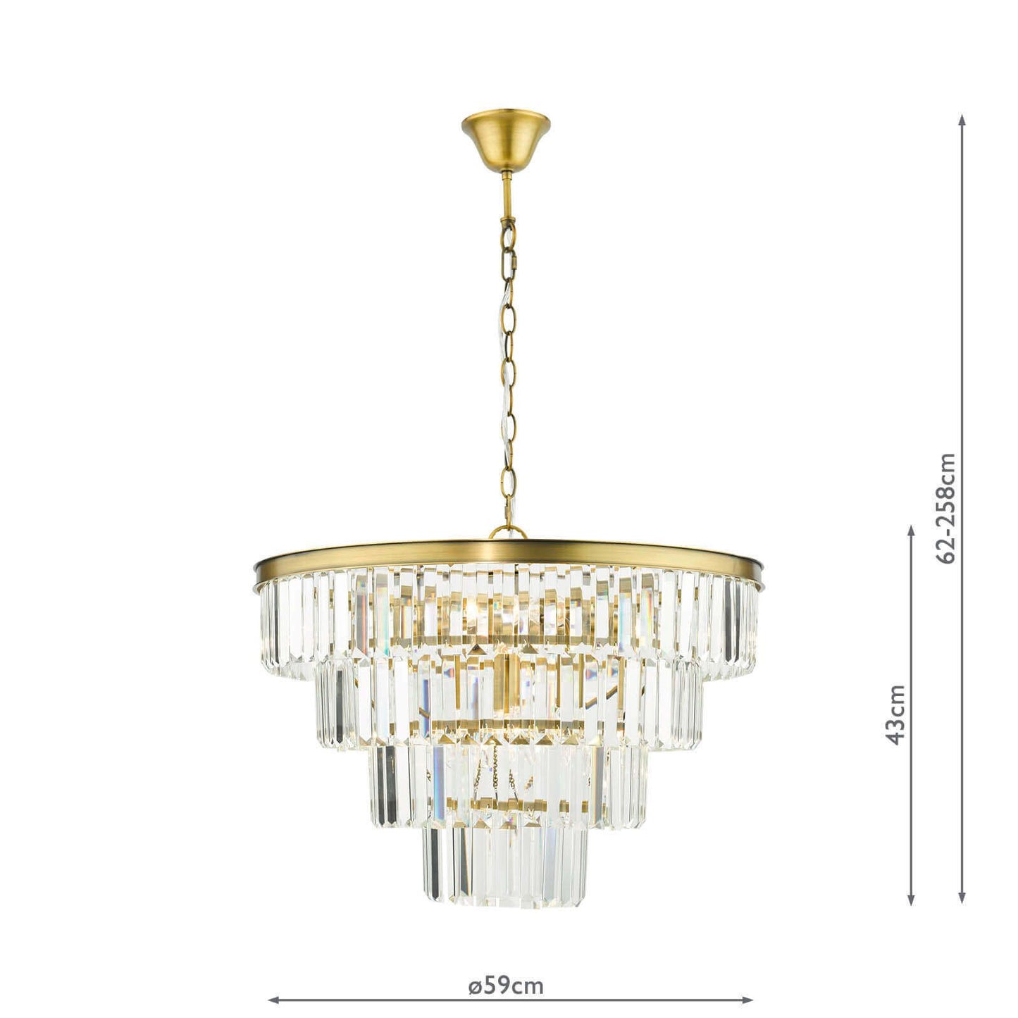 Rhapsody 6 Light Chandelier Crystal and Natural Brass