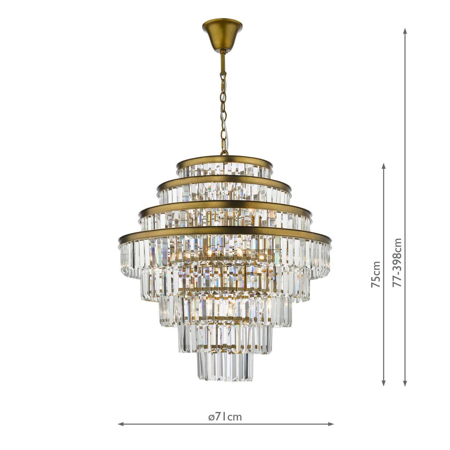 Rhapsody 12 Light Chandelier Bronze Crystal