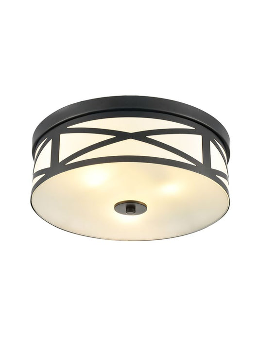Ringo Black Painted 380mm Flush Ceiling Fitting