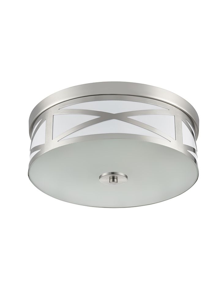 Ringo Satin Nickel 380mm Flush Ceiling Fitting