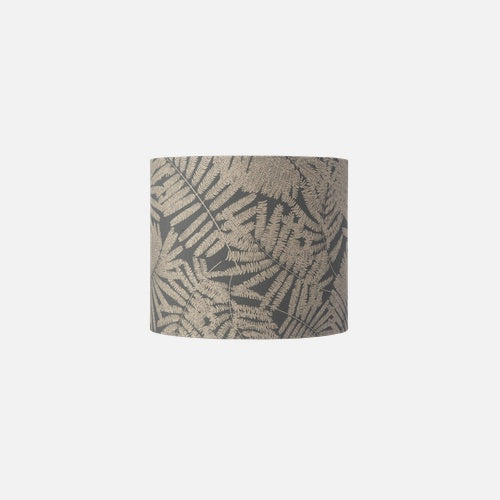 Fabric lampshade C Fern leaves wild Grey glitter