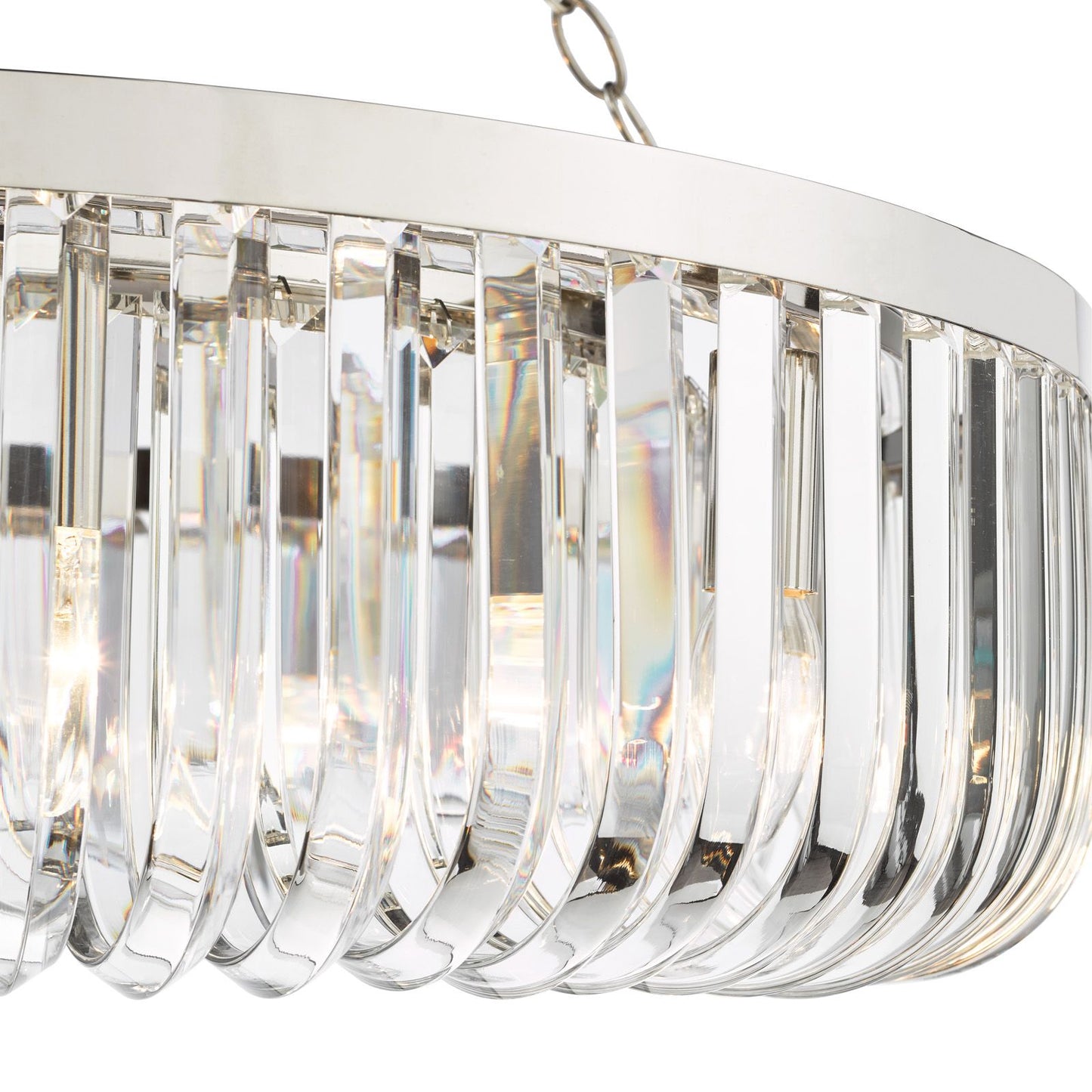 Sigourney 8 Light Pendant Polished Nickel and Crystal