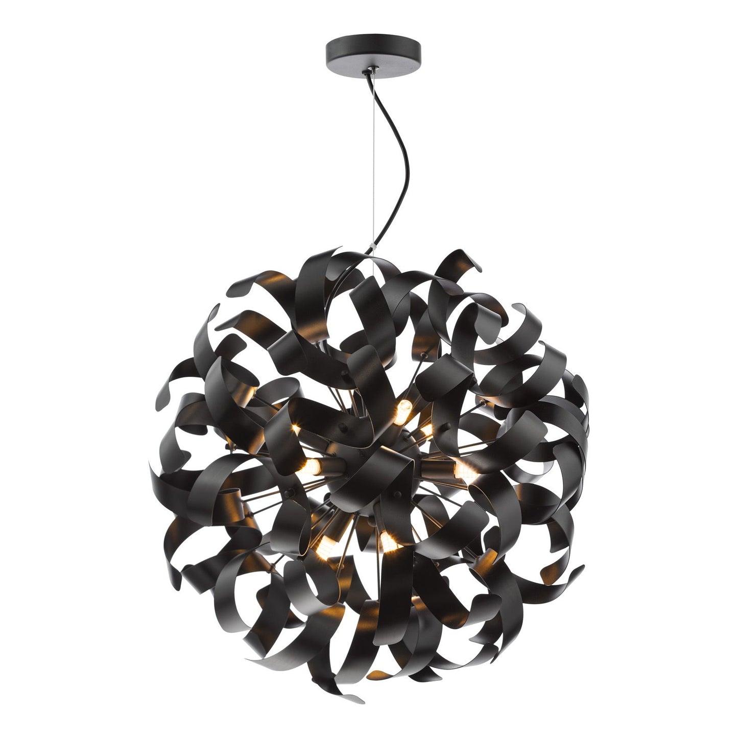 Swash 9 Light Pendant Matt Black Fitting Only