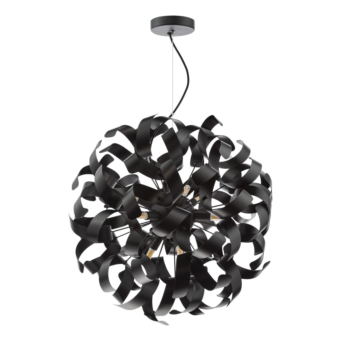 Swash 9 Light Pendant Matt Black Fitting Only