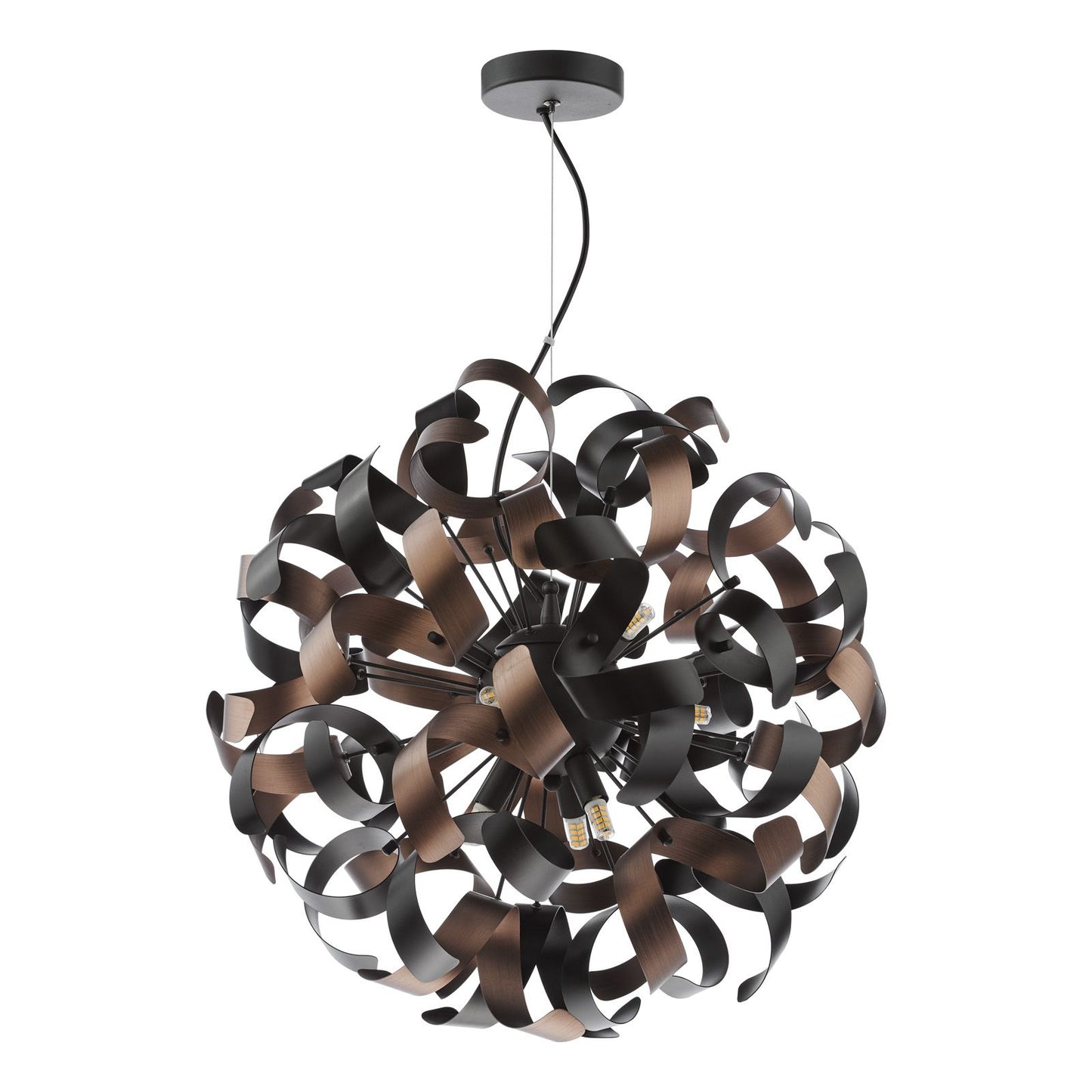 Swash 9 Light Pendant Matt Black Fitting Only