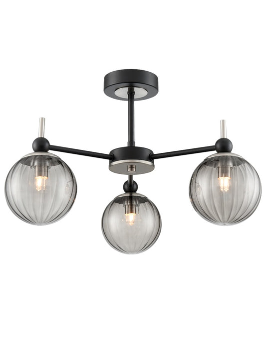 Solar 3lt Fitting matt black and satin nickel