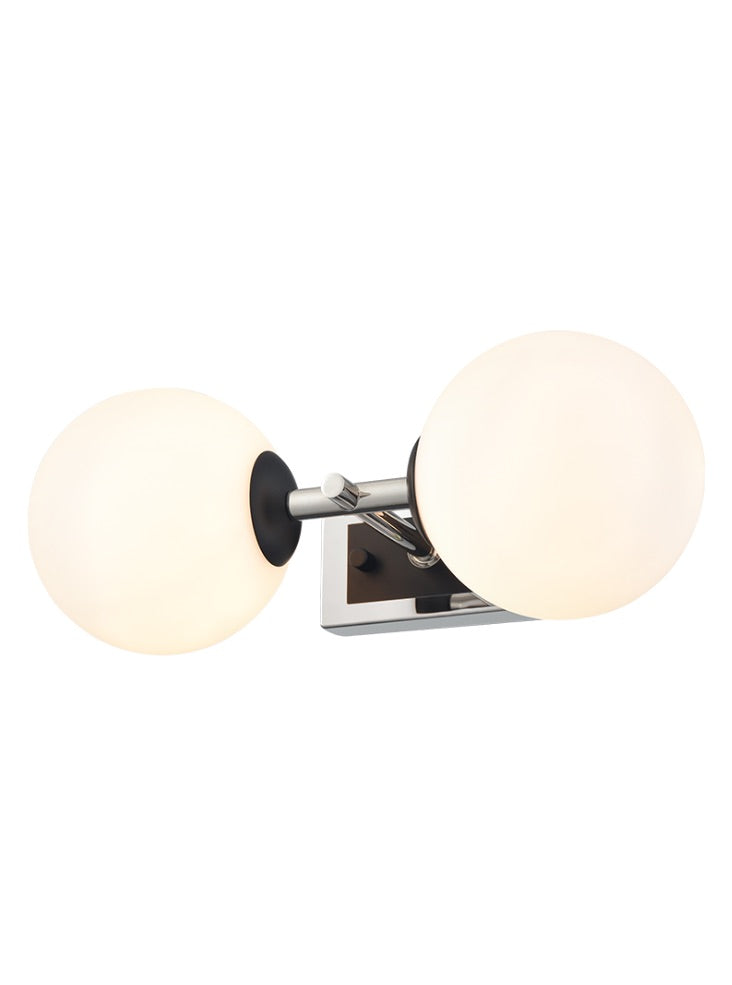 Stellar 2lt Bracket matt black and polished nickel with opal glass