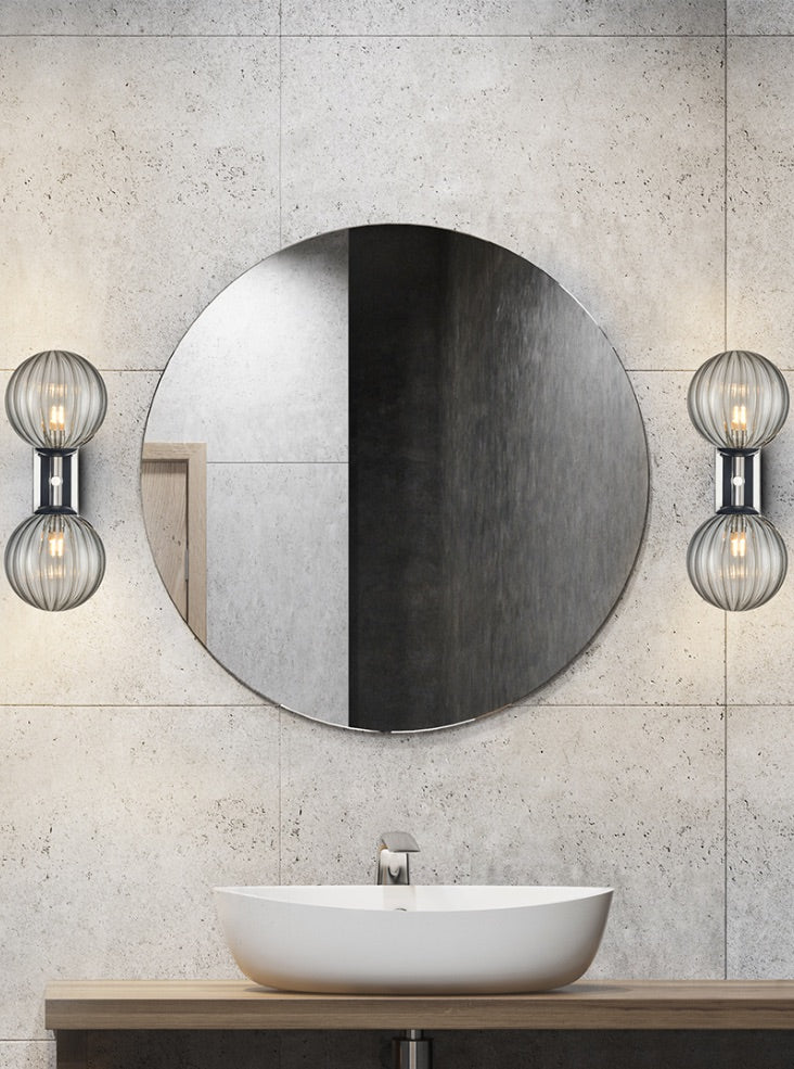 Stellar 2lt Bracket matt black and polished nickel with smoked glass