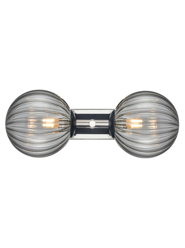 Stellar 2lt Bracket matt black and polished nickel with smoked glass