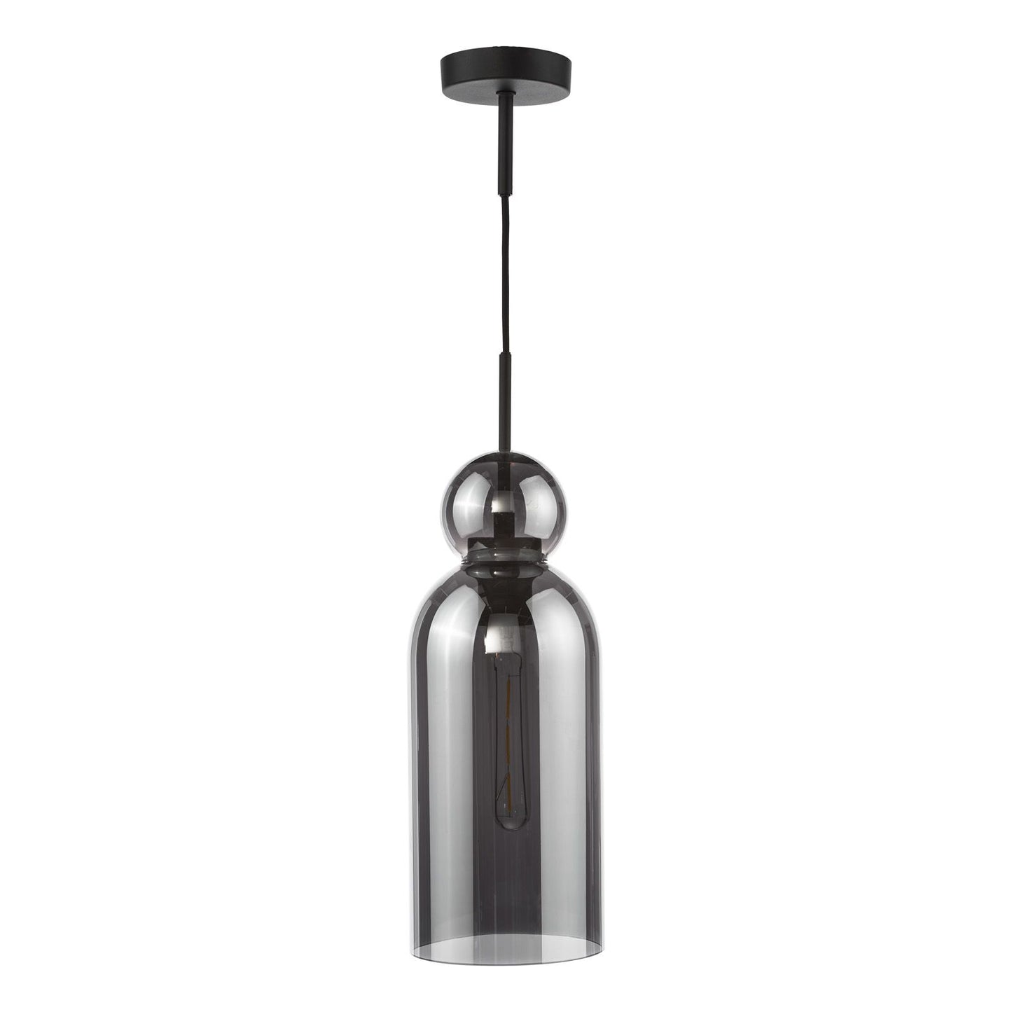 Tao Pendant Matt Black and Smoked Glass