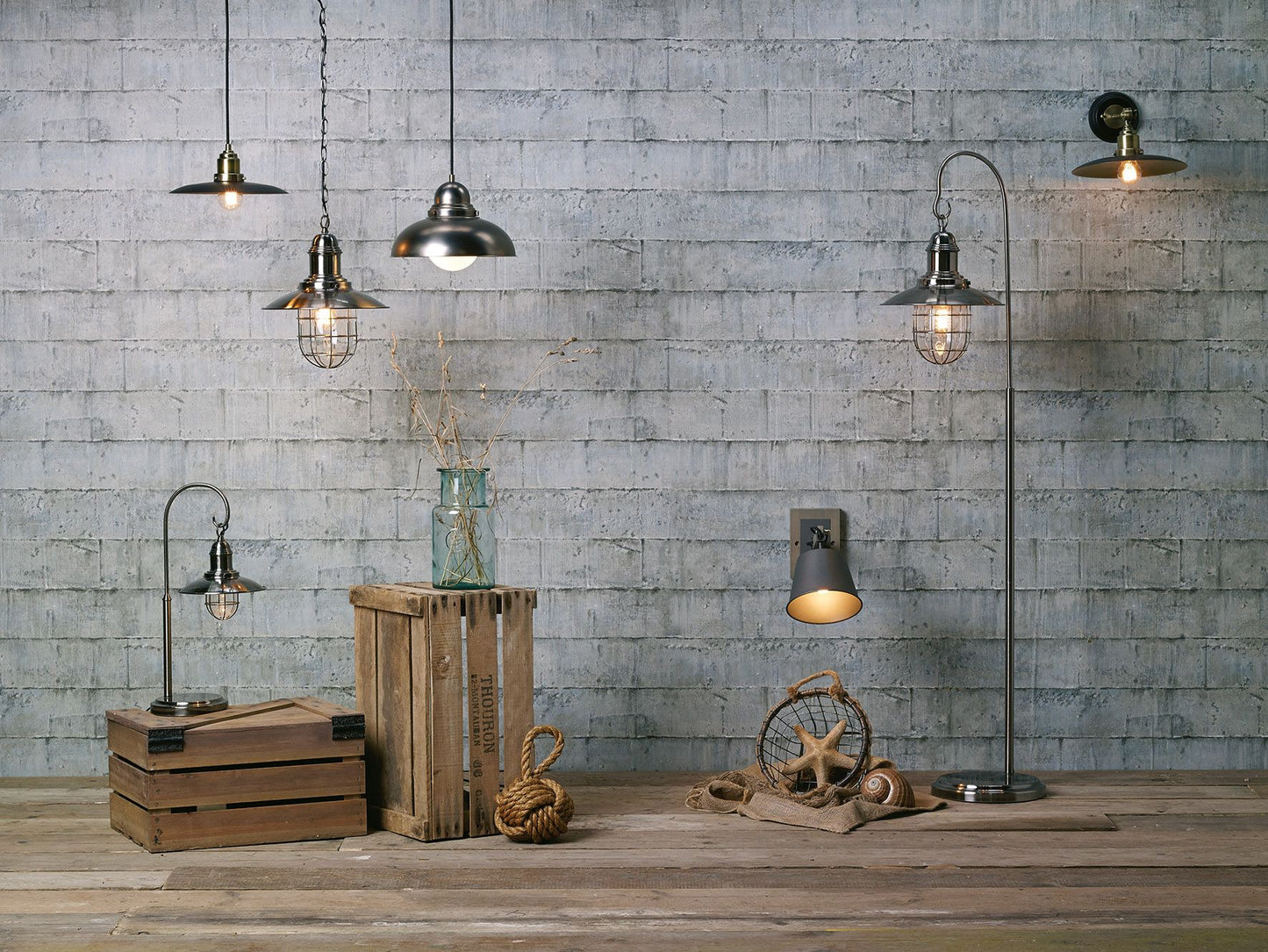 Terrace Floor Lamp Antique Chrome