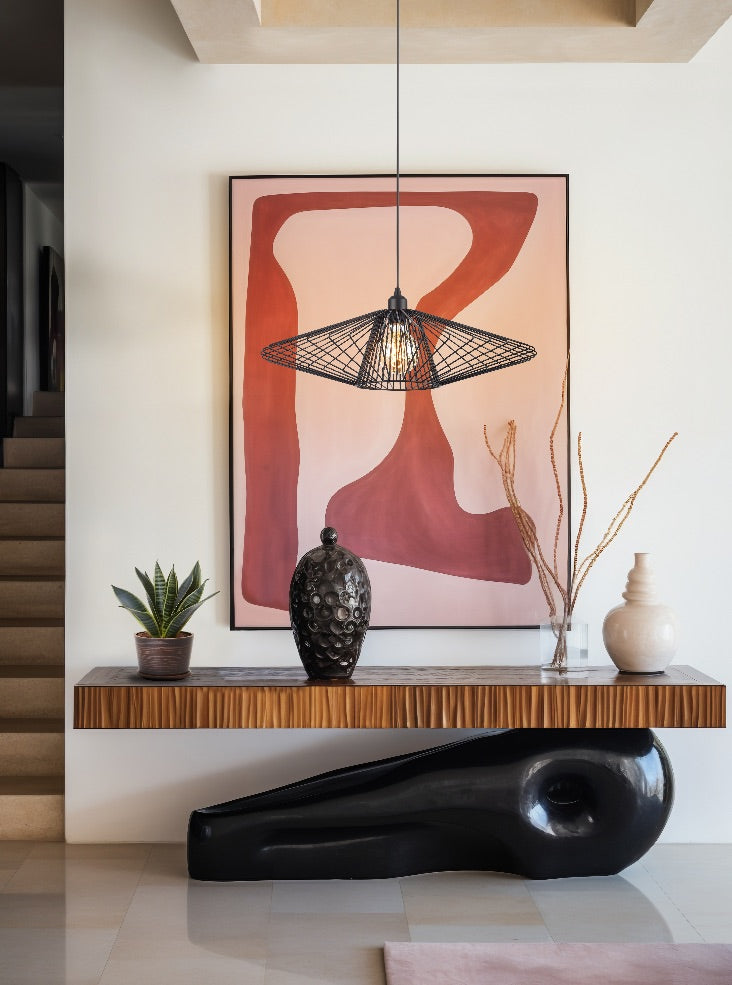 Thatch Pendant Matt Black Large