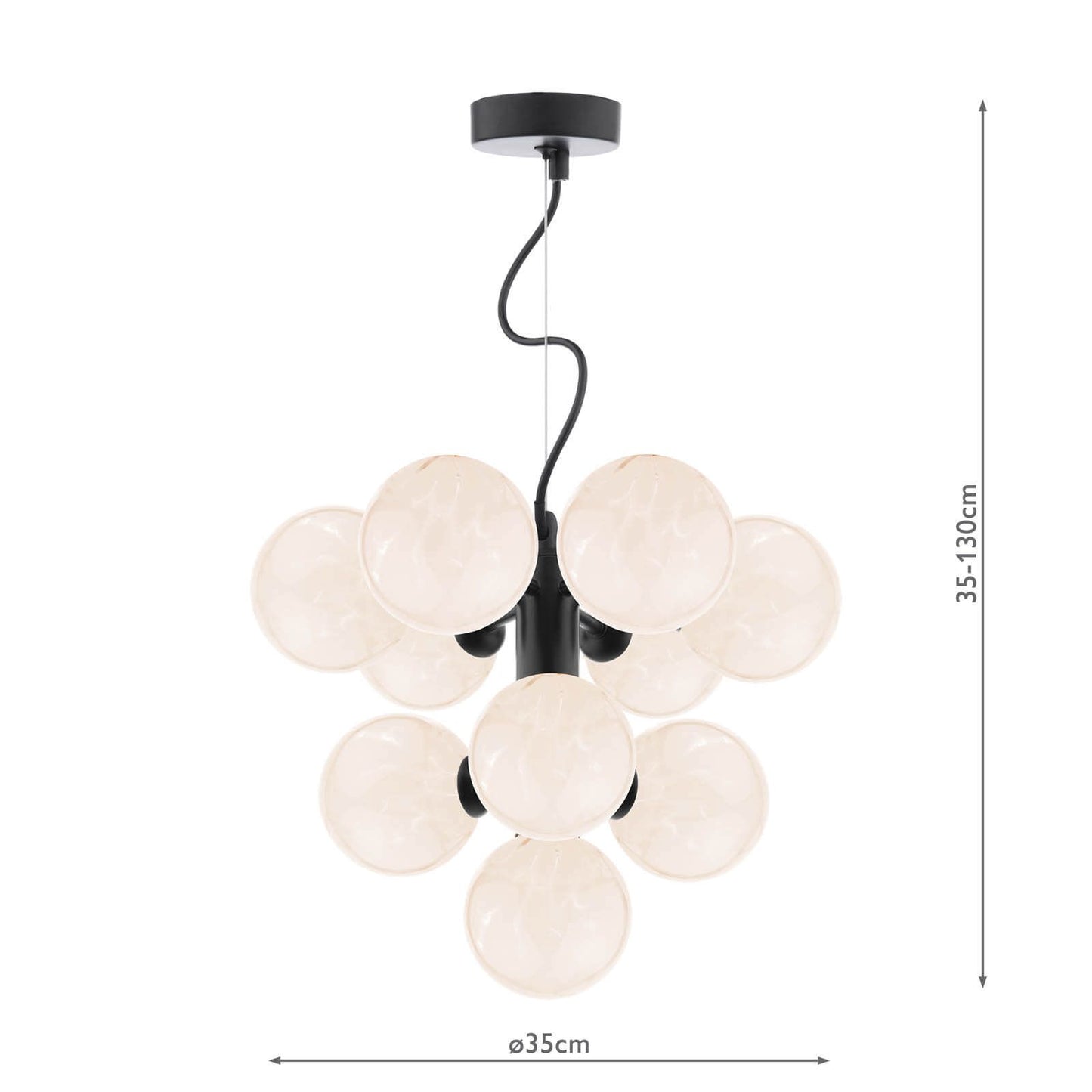 Vine 10 Light Pendant Satin Black