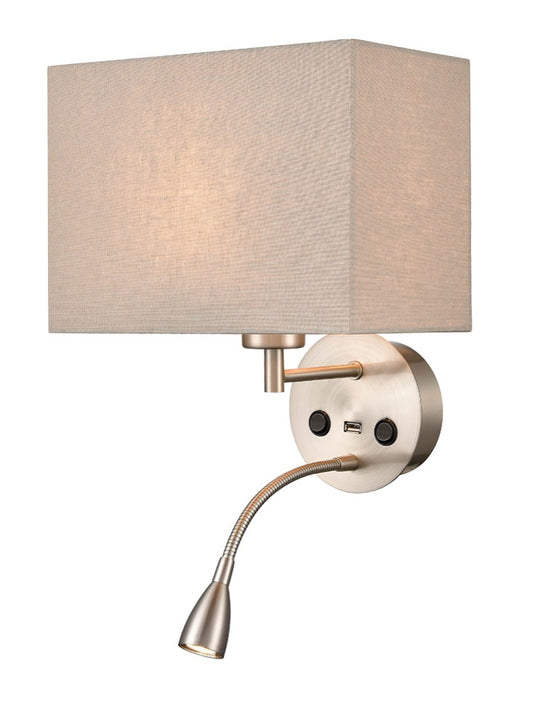 Austen wall light with LED flex arm reading light
