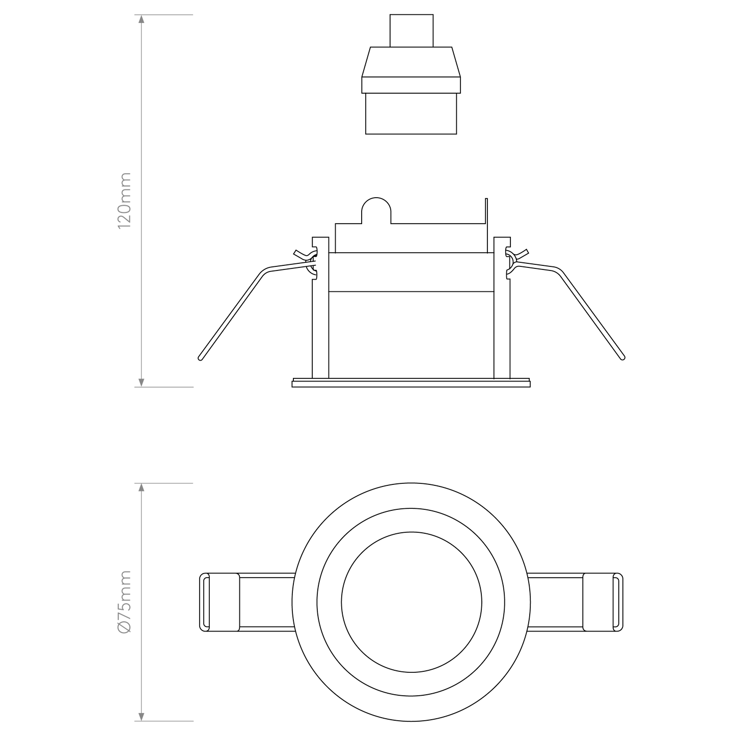 Pinhole Slimline Round Fixed Fire-Rated IP65