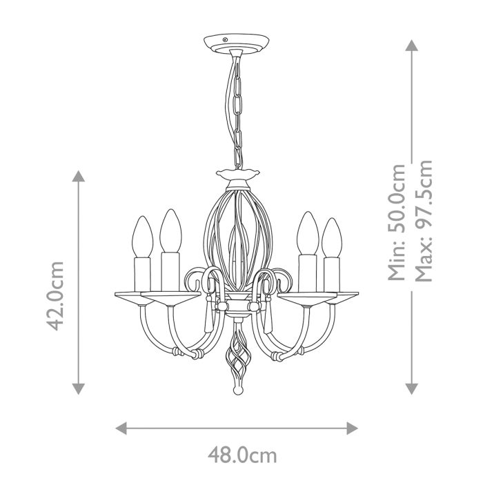 Aegean 5 Light Chandelier - Polished Nickel