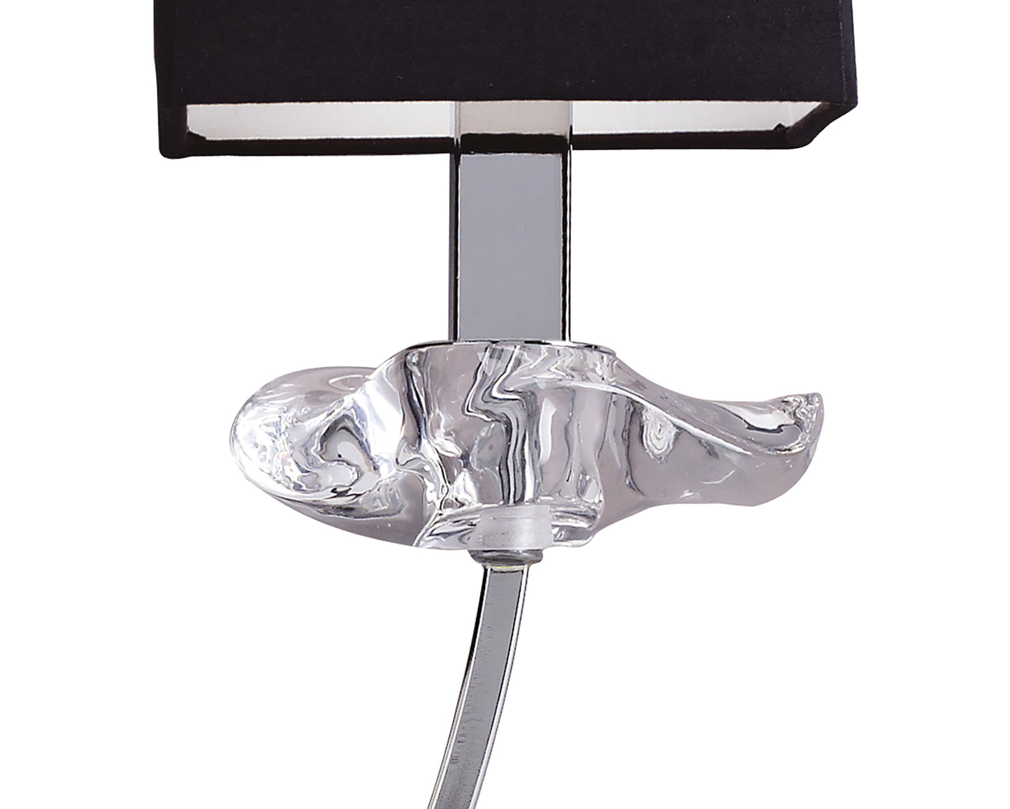 Akira Wall Lamp Switched 2 Light E14, Polished Chrome With Black Shades by Mantra