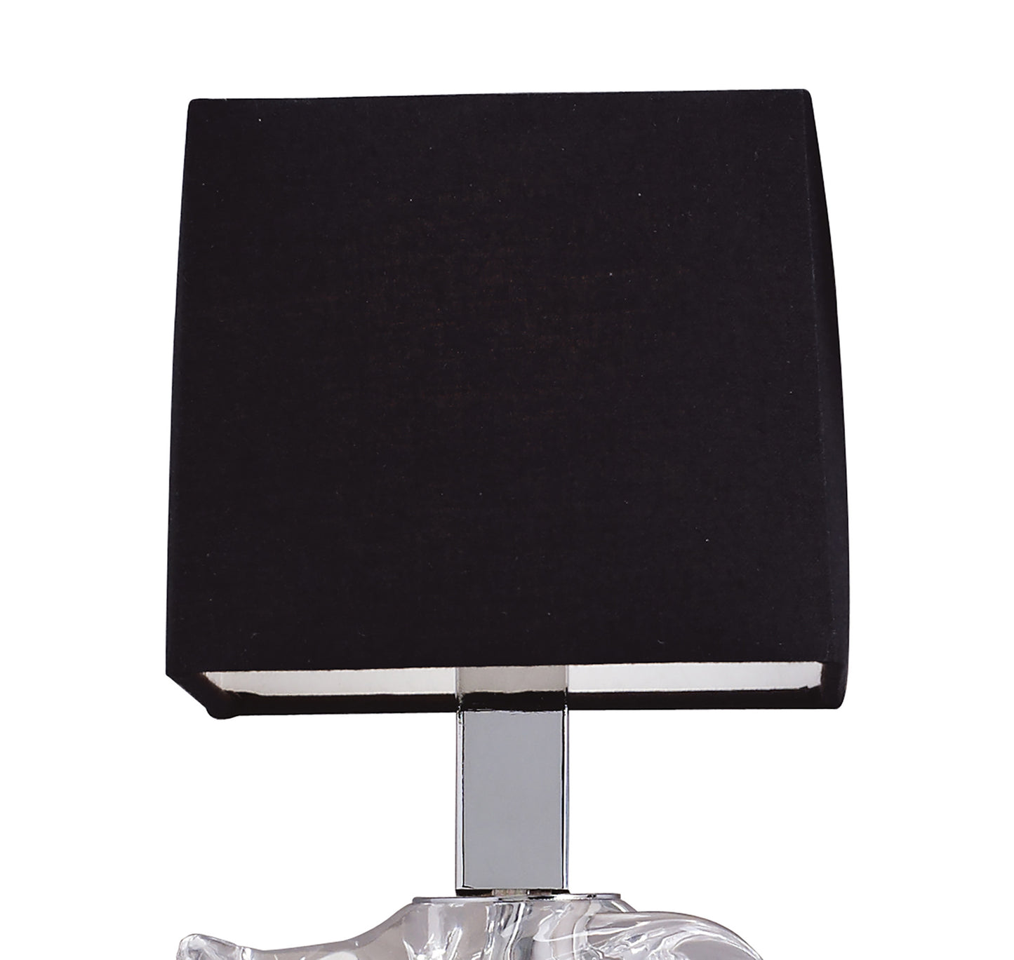 Akira Wall Lamp Switched 2 Light E14, Polished Chrome With Black Shades by Mantra