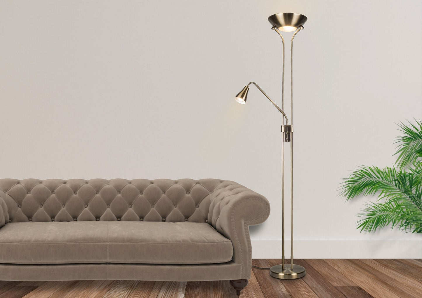 Alba Mother and Child Floor Lamp Antique Brass