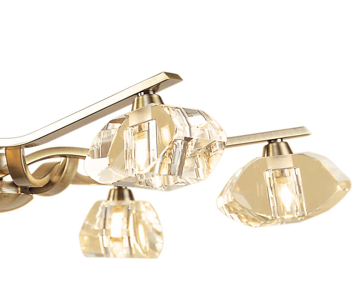 Alfa Telescopic Pendant Convertible To Semi Flush 6 Light G9, Antique Brass by Mantra