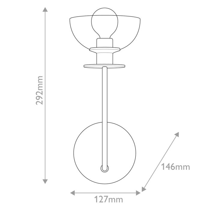 Sylvia 1 lt Wall Light - Brushed Gold