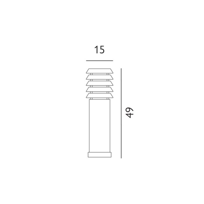 Alta 1 Light Medium Bollard - Black
