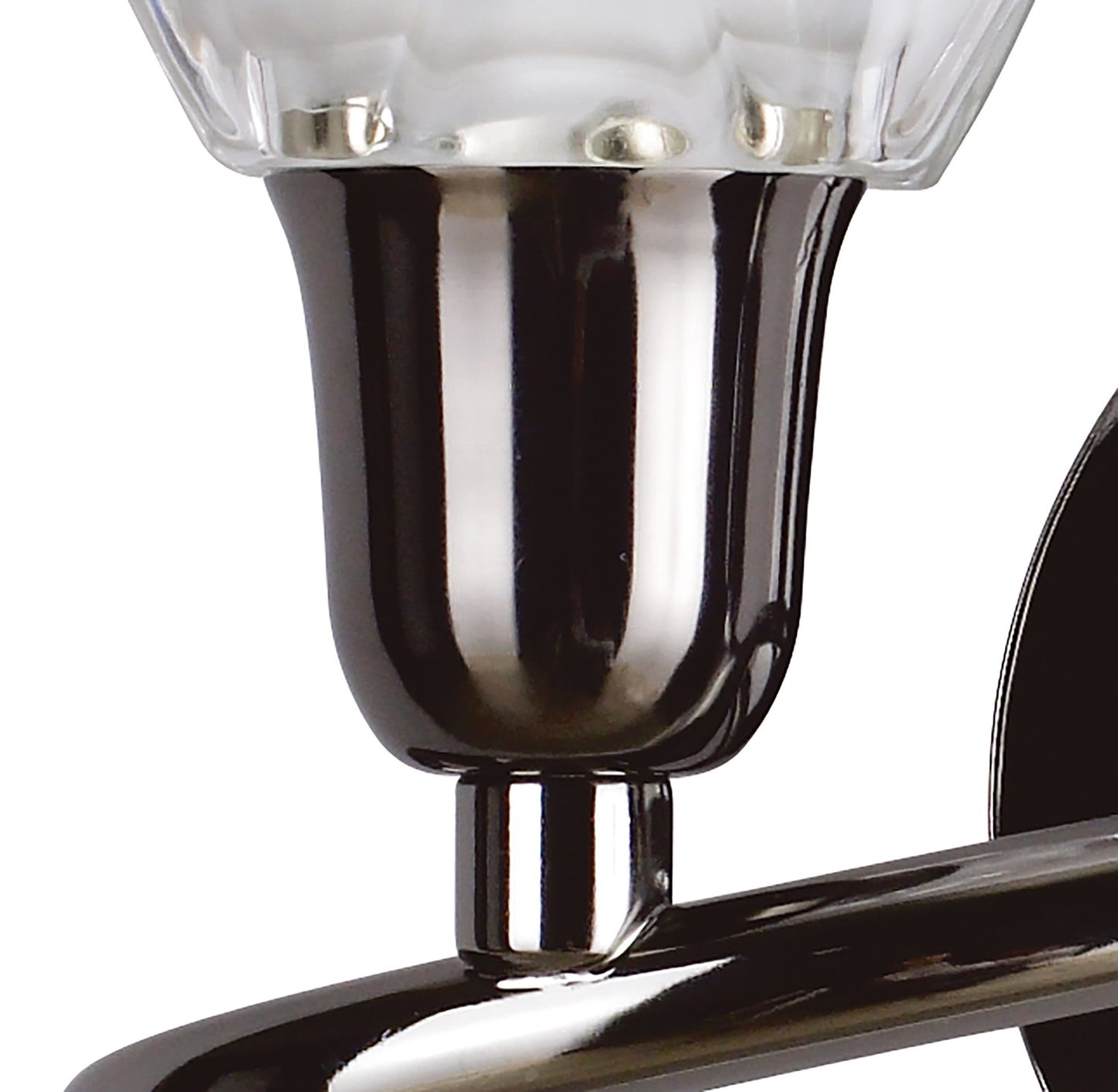 Amel Wall Lamp Switched 2 Light L1/SGU10, Black Chrome, CFL Lamps INCLUDED by Mantra