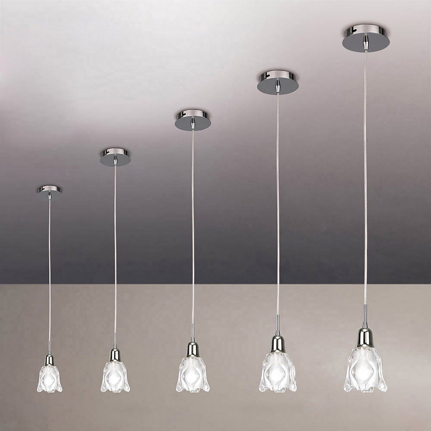 Amel Pendant 1 Light L1/SGU10, Polished Chrome, CFL Lamps INCLUDED by Mantra