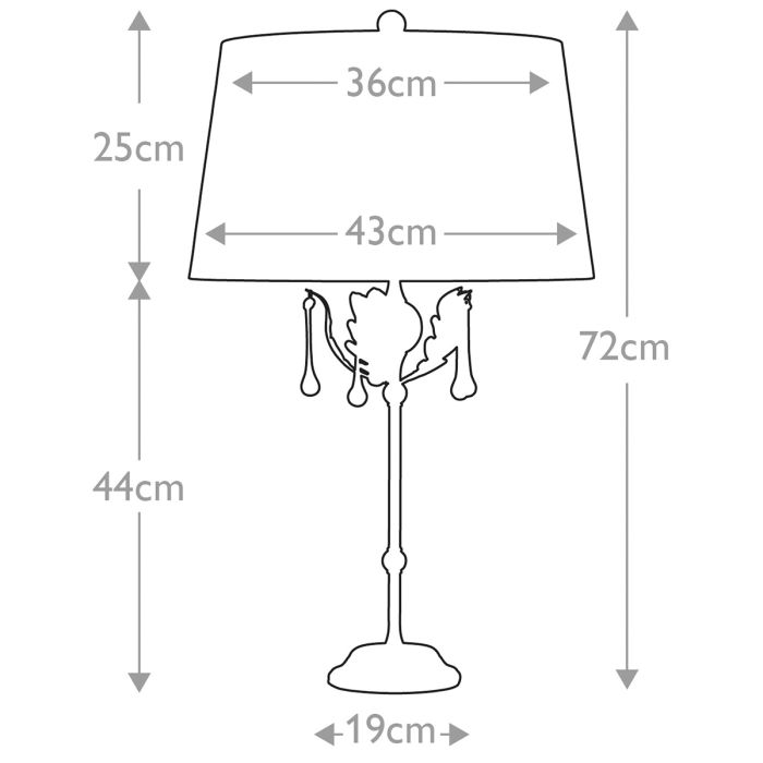 Amarilli 1 Light Table Lamp with Silver Shade - Black with Silver Patina