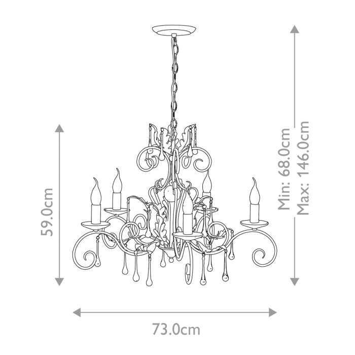 Amarilli 5 Light Chandelier - Bronze with Gold Patina