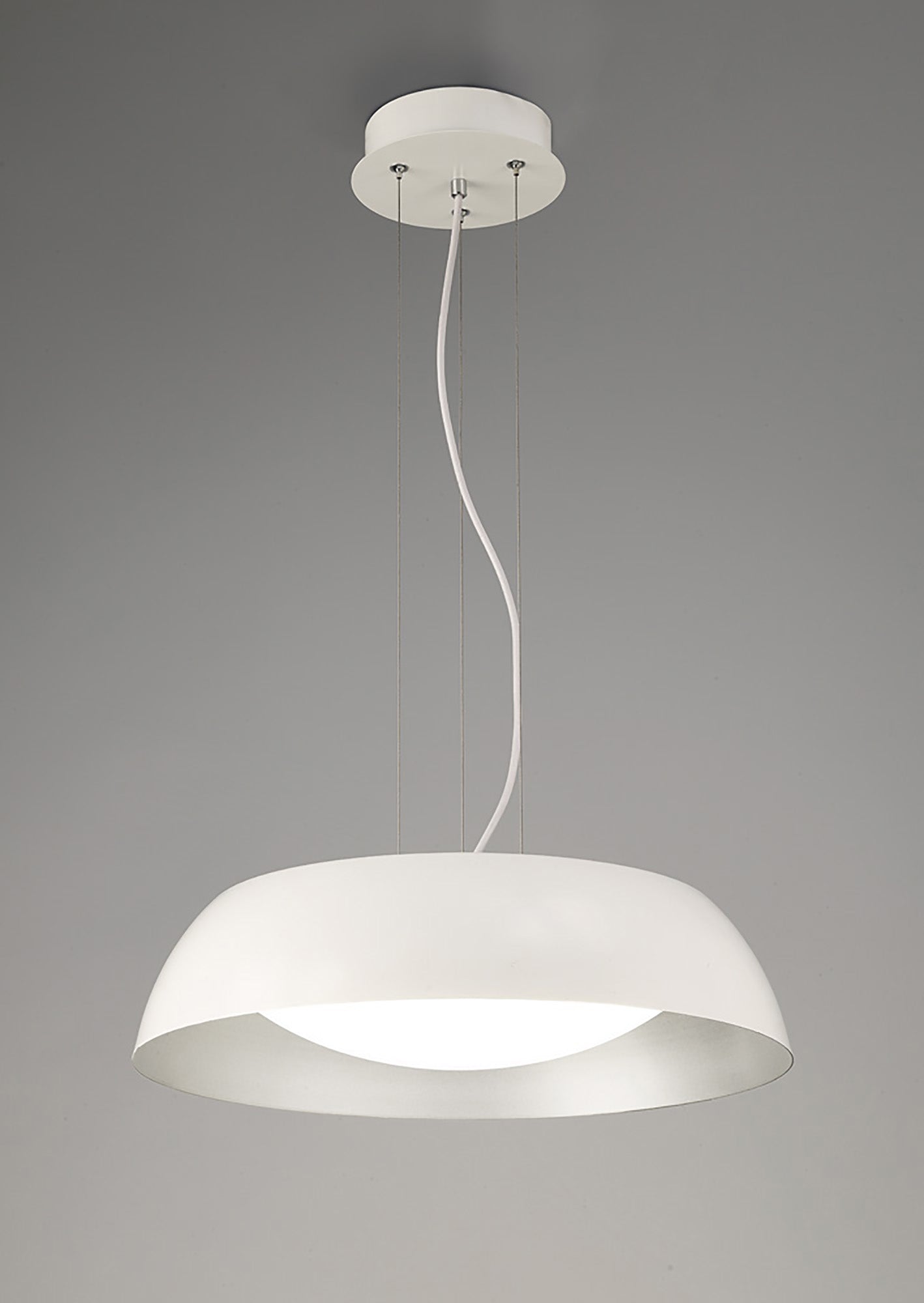 Argenta Pendant Small 18W LED 3000K, 1800lm, Matt White/Silver/White Acrylic, 3yrs Warranty by Mantra
