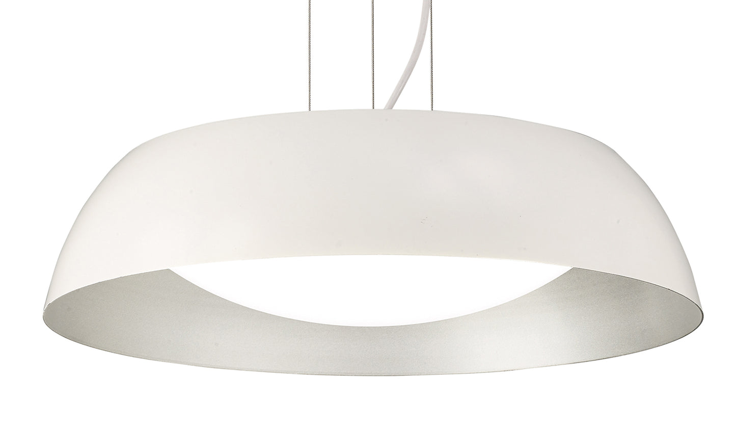 Argenta Pendant Small 18W LED 3000K, 1800lm, Matt White/Silver/White Acrylic, 3yrs Warranty by Mantra