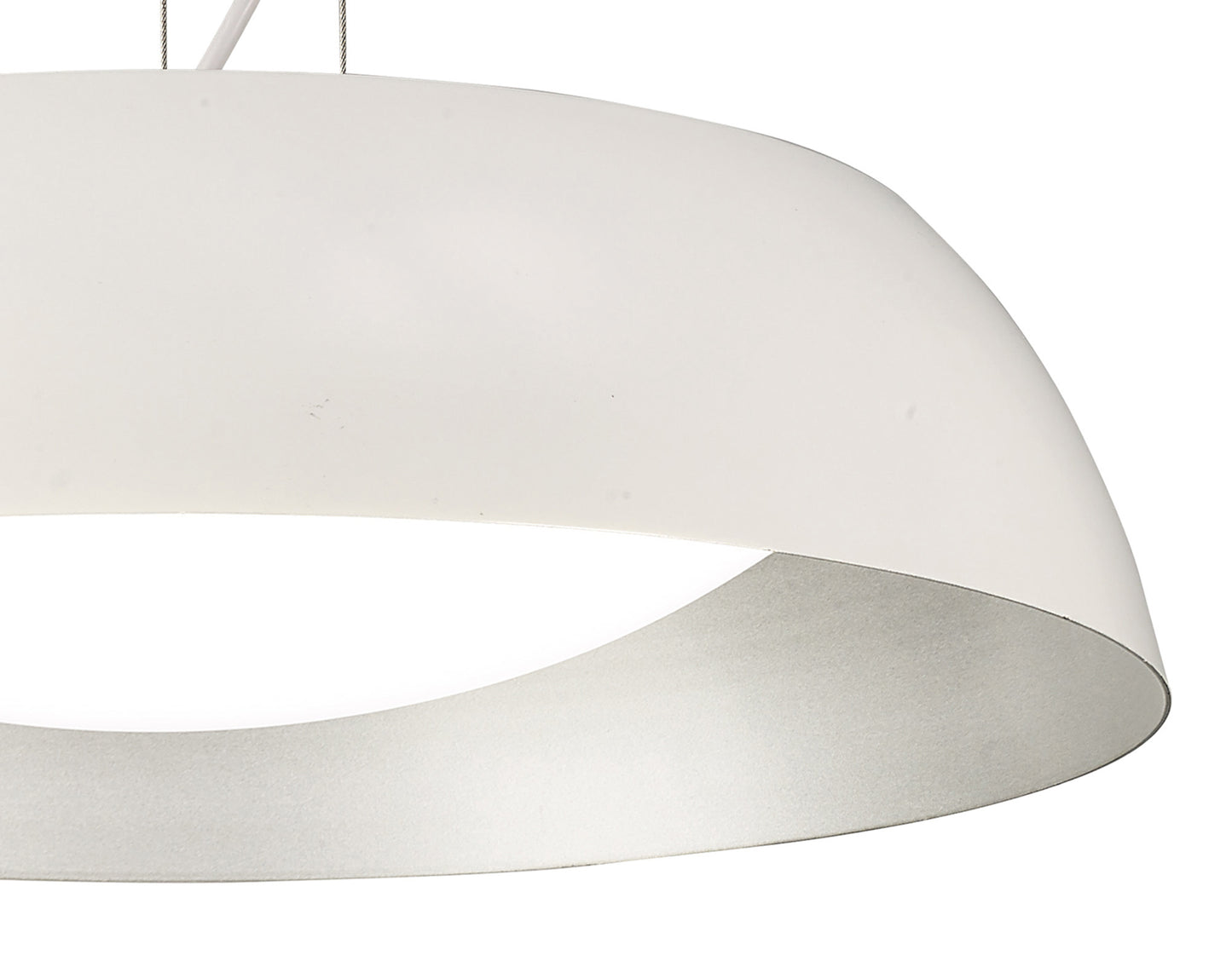 Argenta Pendant Small 18W LED 3000K, 1800lm, Matt White/Silver/White Acrylic, 3yrs Warranty by Mantra