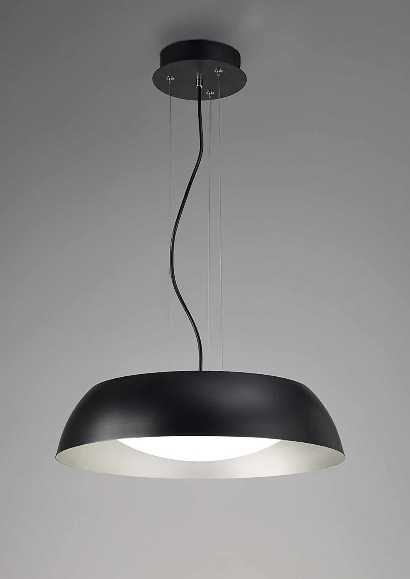 Argenta Pendant Small 18W LED 3000K, 1800lm, Matt Black/Silver/White Acrylic, 3yrs Warranty by Mantra