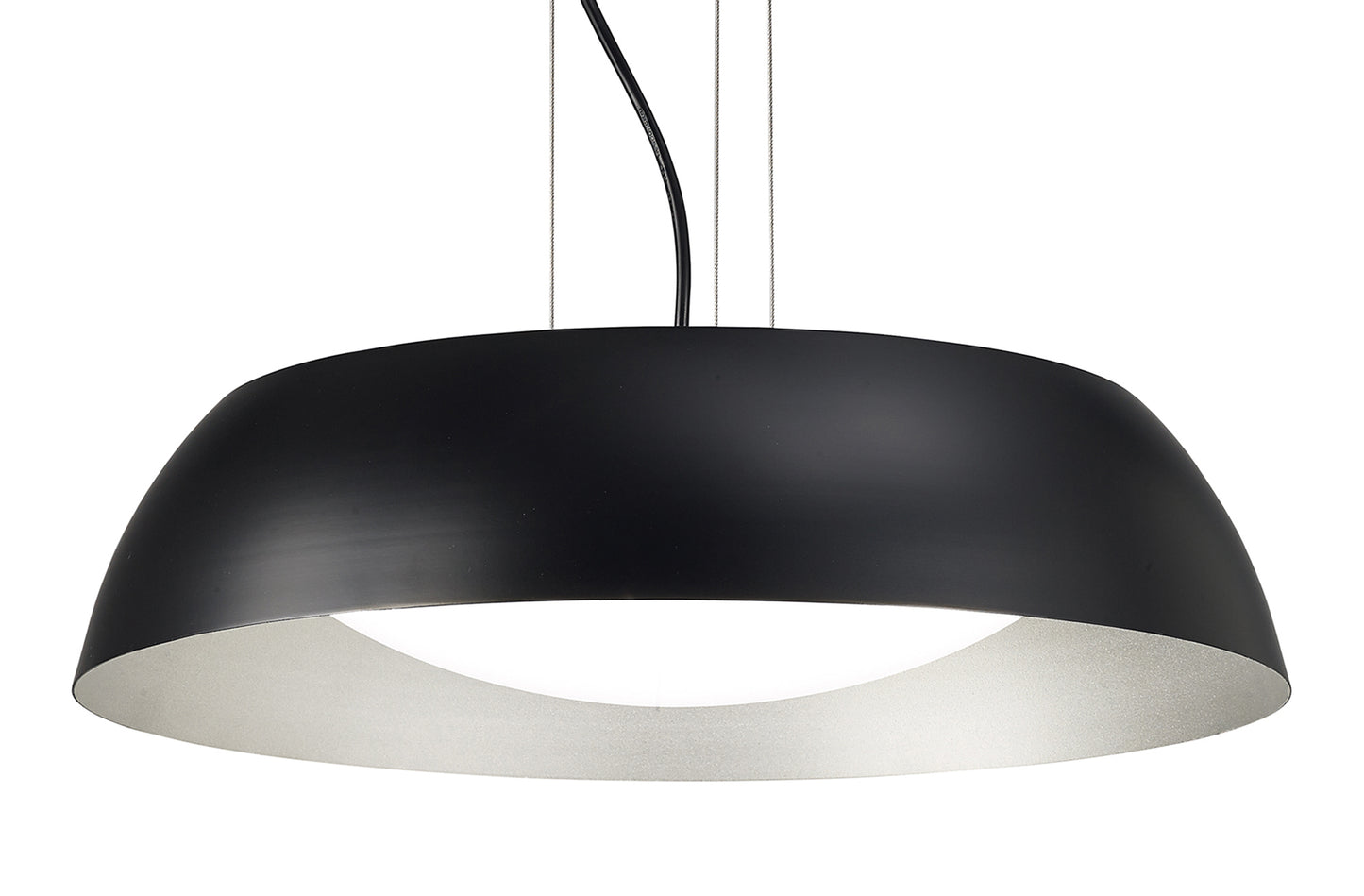 Argenta Pendant Small 18W LED 3000K, 1800lm, Matt Black/Silver/White Acrylic, 3yrs Warranty by Mantra