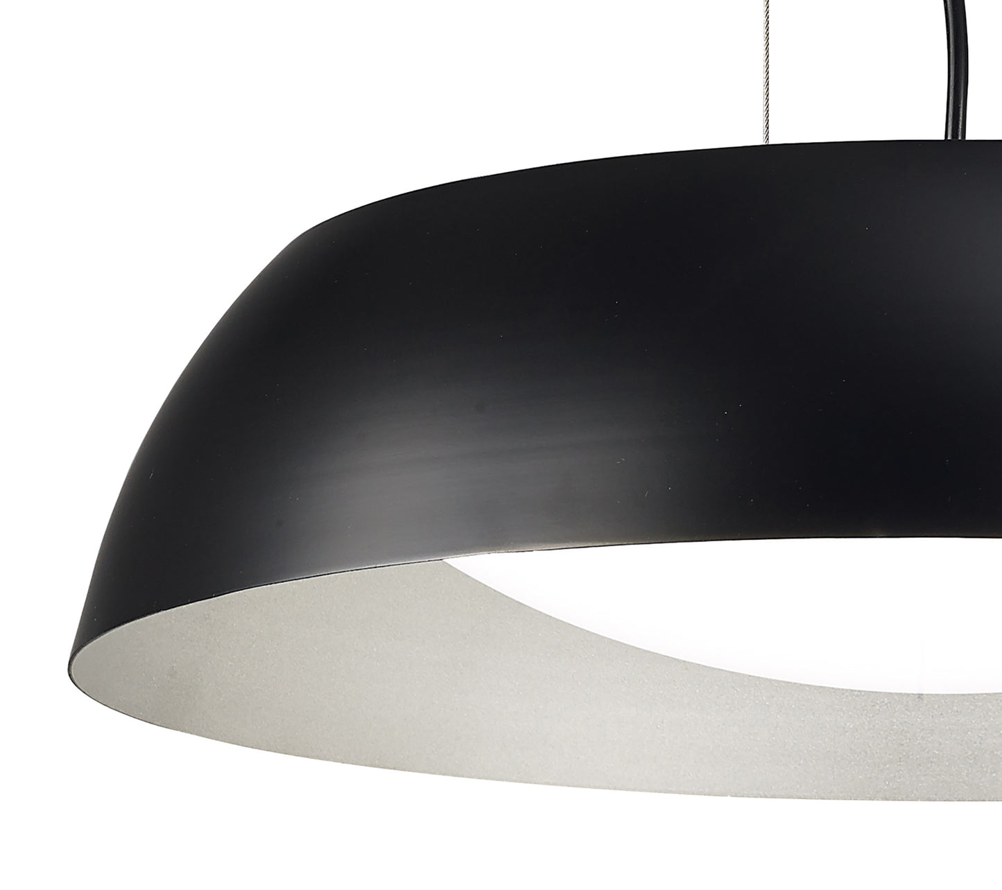 Argenta Pendant Small 18W LED 3000K, 1800lm, Matt Black/Silver/White Acrylic, 3yrs Warranty by Mantra