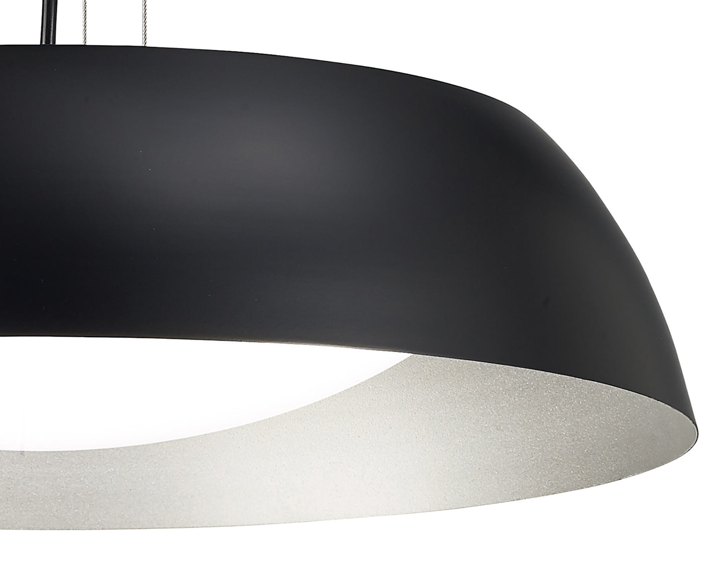 Argenta Pendant Small 18W LED 3000K, 1800lm, Matt Black/Silver/White Acrylic, 3yrs Warranty by Mantra