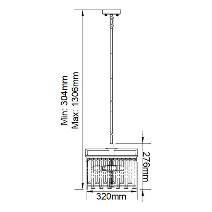 Aries 4 Light Small Chandelier - Polished Nickel