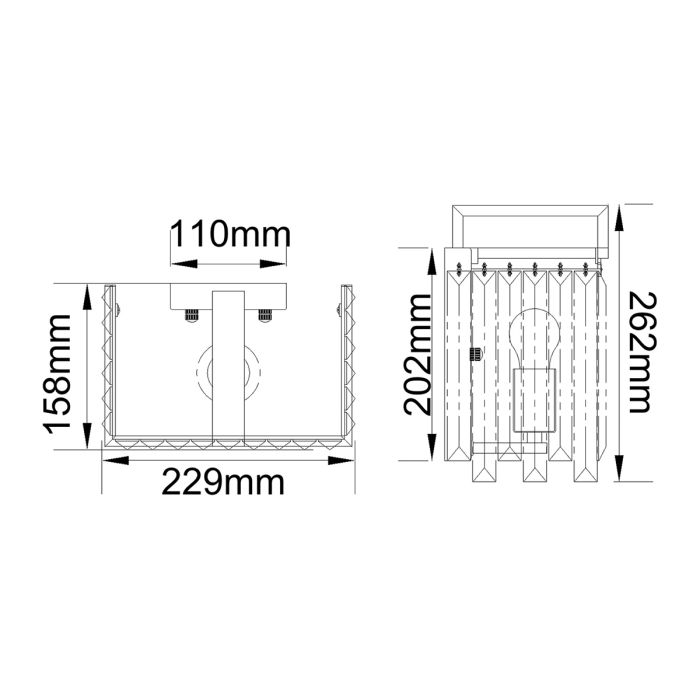Aries 1 Light Wall Light - Polished Nickel