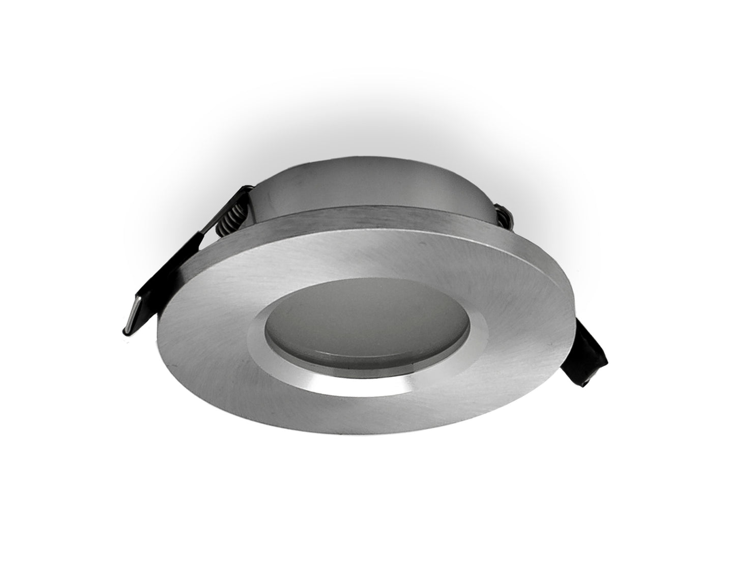 Atlantis Recessed Downlight 8.3cm Round, GU10 (Max 50W), Brushed Aluminium, Cutout 58mm, Cut Out: 58mm, Lampholder Included by Mantra
