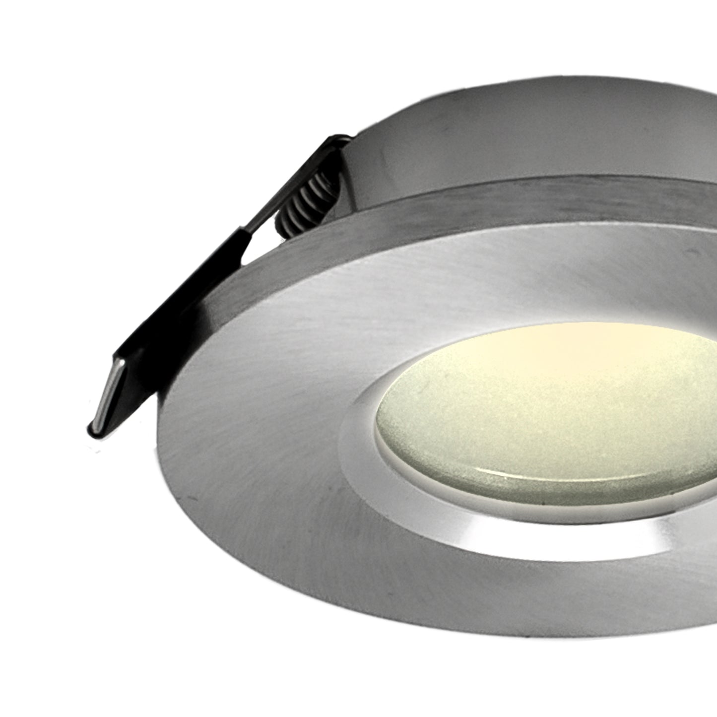 Atlantis Recessed Downlight 8.3cm Round, GU10 (Max 50W), Brushed Aluminium, Cutout 58mm, Cut Out: 58mm, Lampholder Included by Mantra