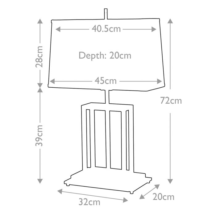 Atlas 1 Light Table Lamp with Black Shade - Brushed Brass