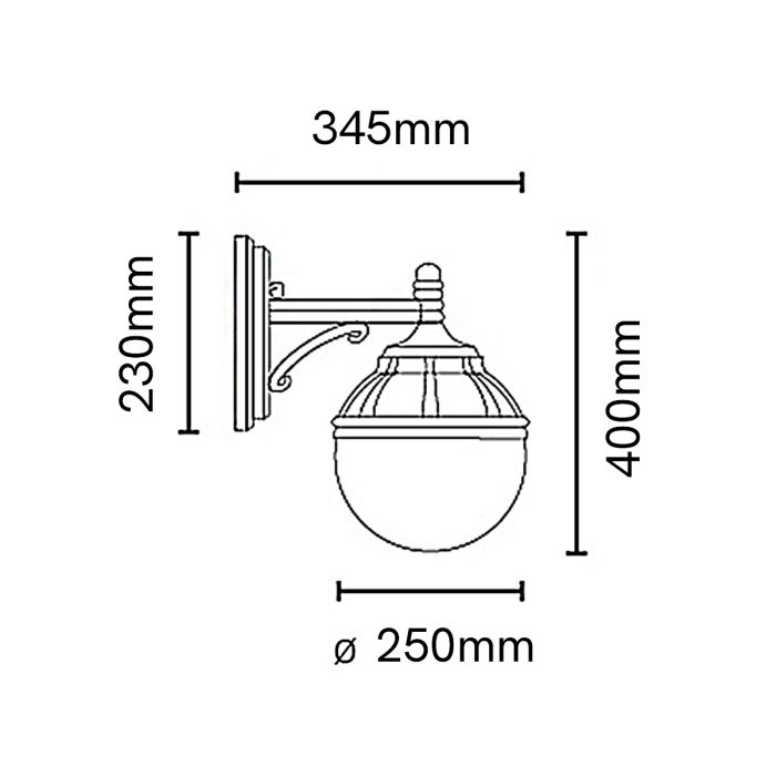 Bologna 1 Light Down Wall Light - Black